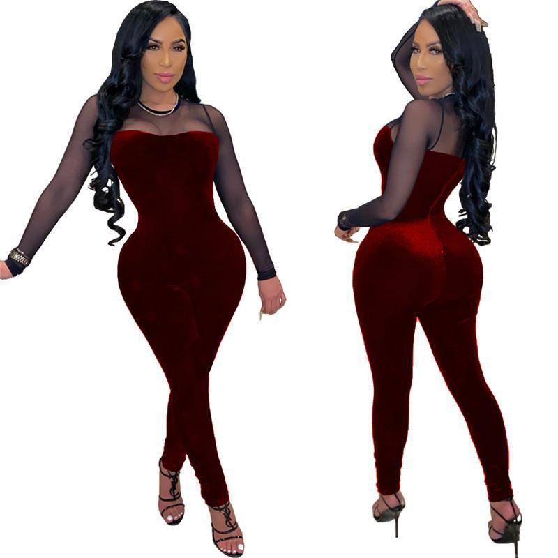 Ladies Jumpsuit Long Sleeve Designer Sexy Elegant Fashion Slim Fit Pullover Comfortable