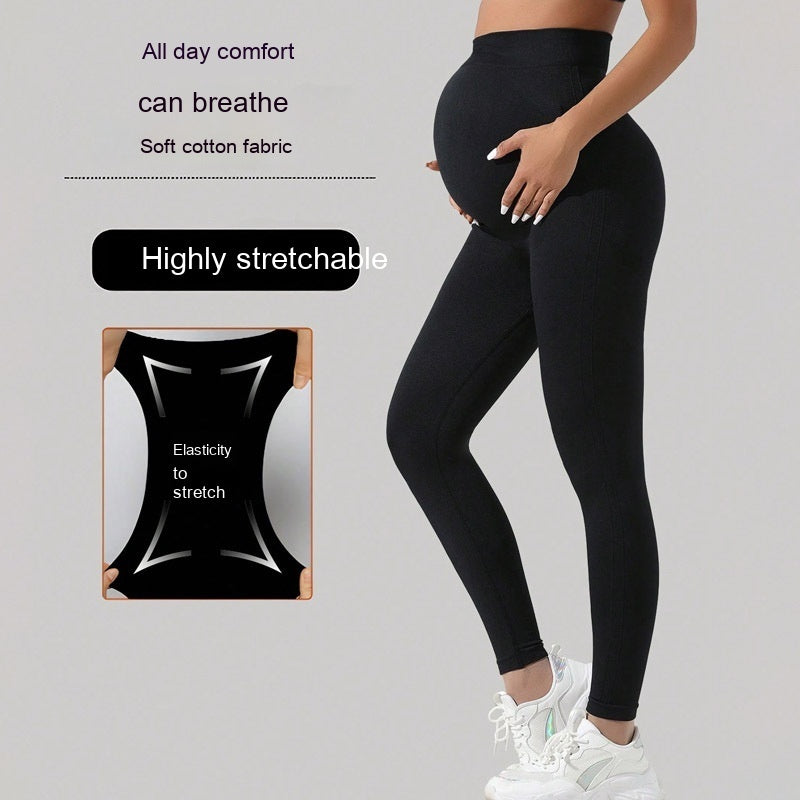 Pregnant Women Seamless Belly Support Outer Wear Yoga leggings