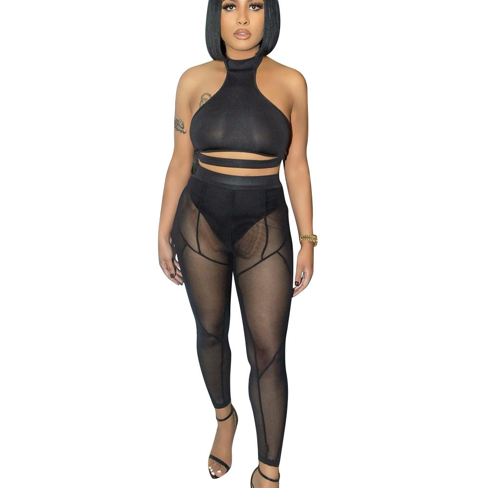 Color Matching Mesh Leggings