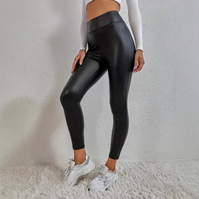 Leather Thin Velvet Outdoor Casual Leggings