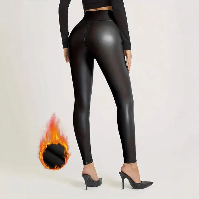 Leather Thin Velvet Outdoor Casual Leggings