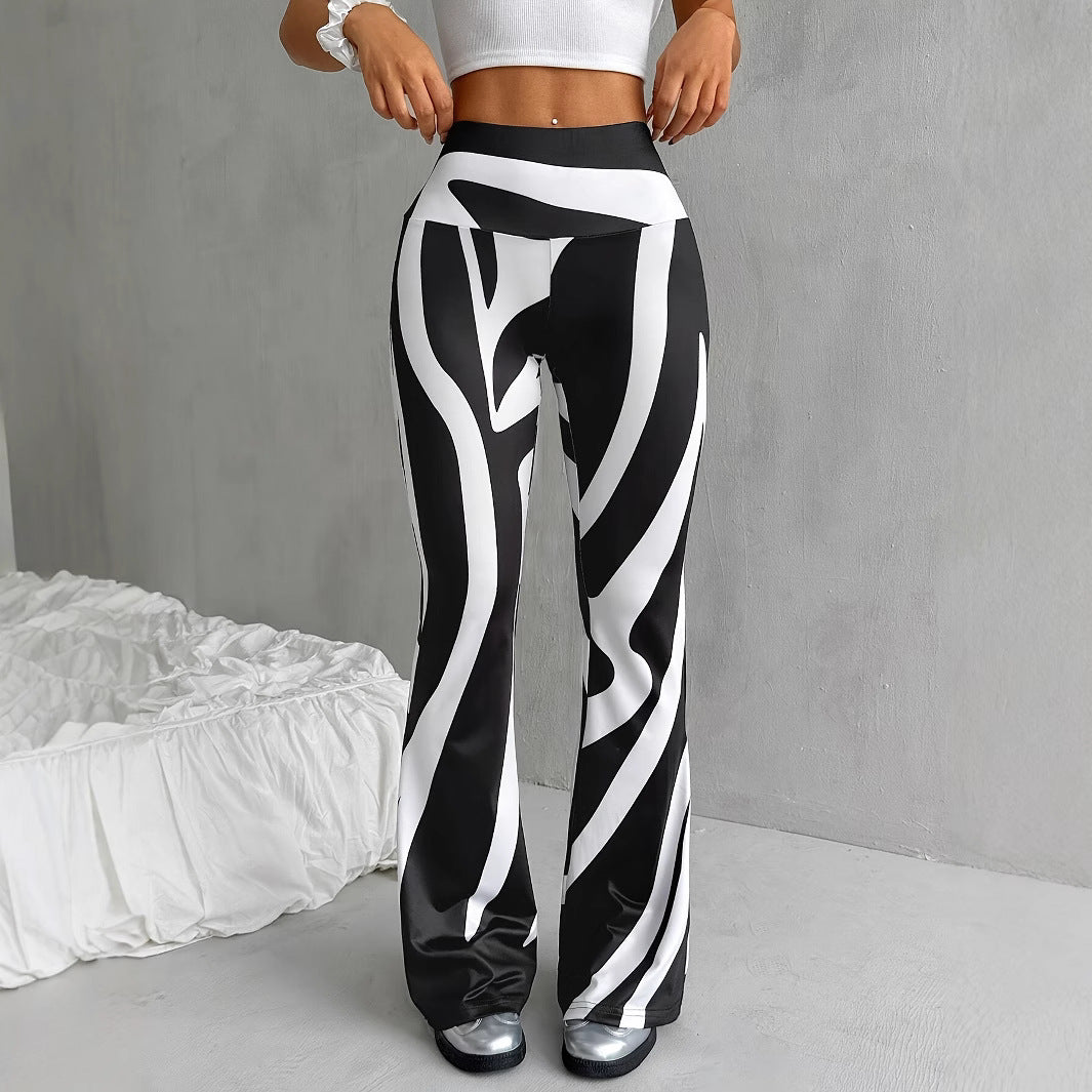 Bell-bottom Fashion Printed Casual leggings