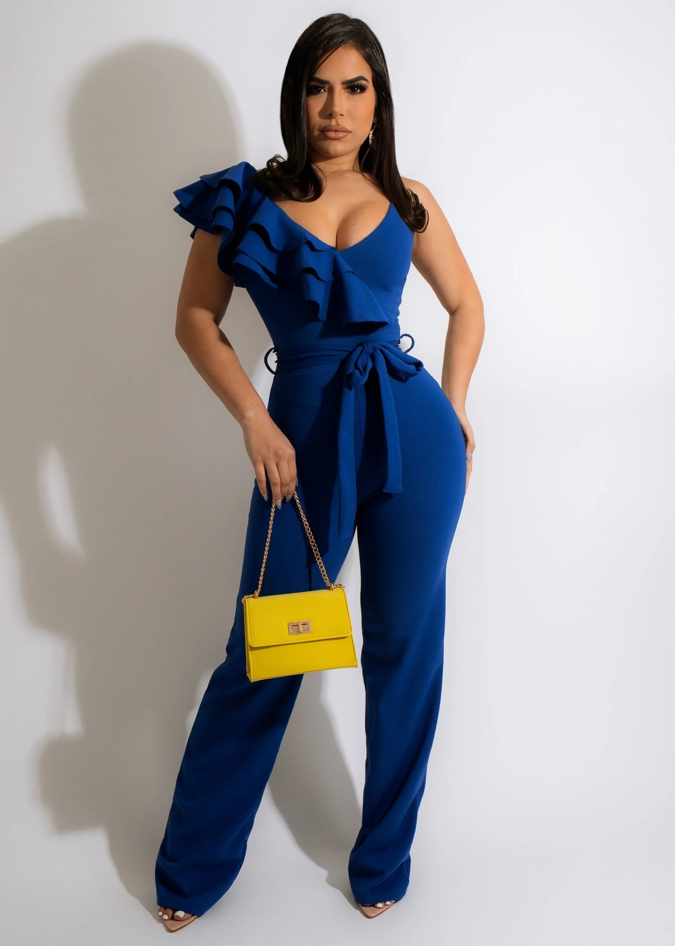 Popular Fashion Leaf Sleeve Jumpsuit