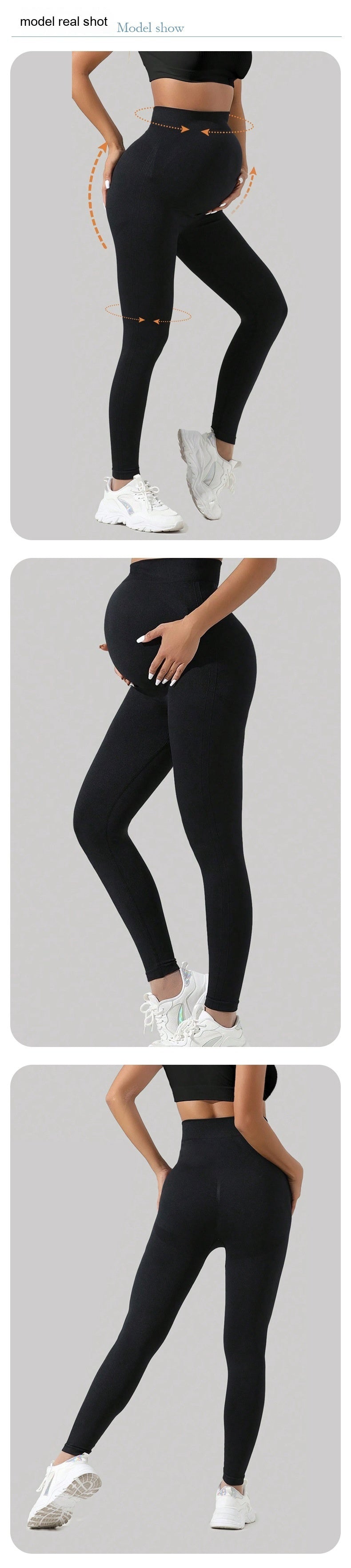 Pregnant Women Seamless Belly Support Outer Wear Yoga leggings