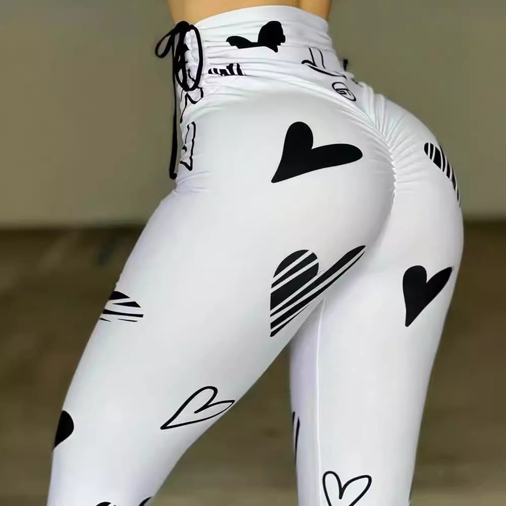 NEW Heart Print Yoga Sports Leggings