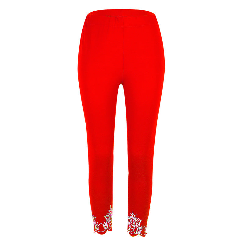 Slim Slimming Printed Cropped Pants