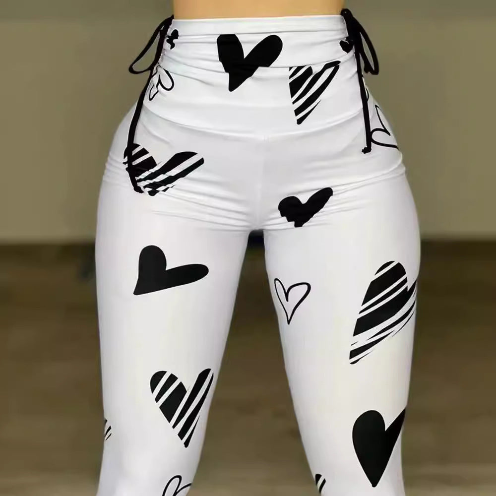 NEW Heart Print Yoga Sports Leggings