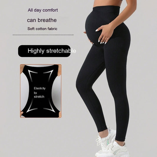 Pregnant Women Seamless Belly Support Outer Wear Yoga leggings