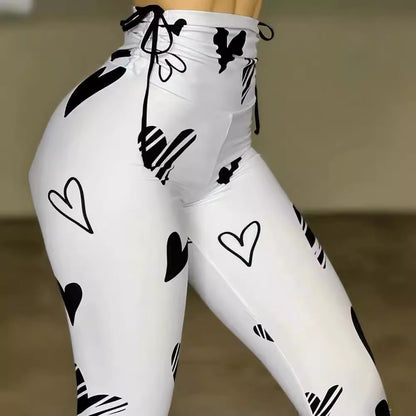 NEW Heart Print Yoga Sports Leggings