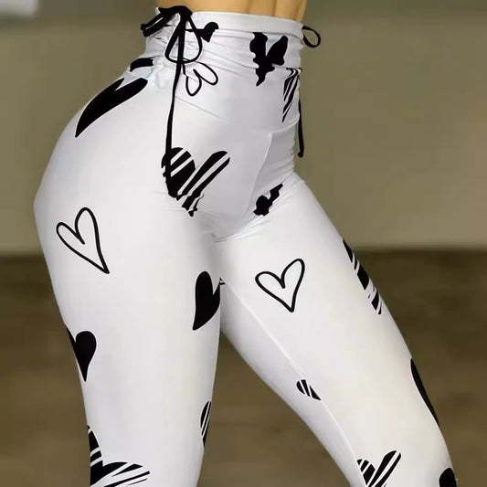 NEW Heart Print Yoga Sports Leggings