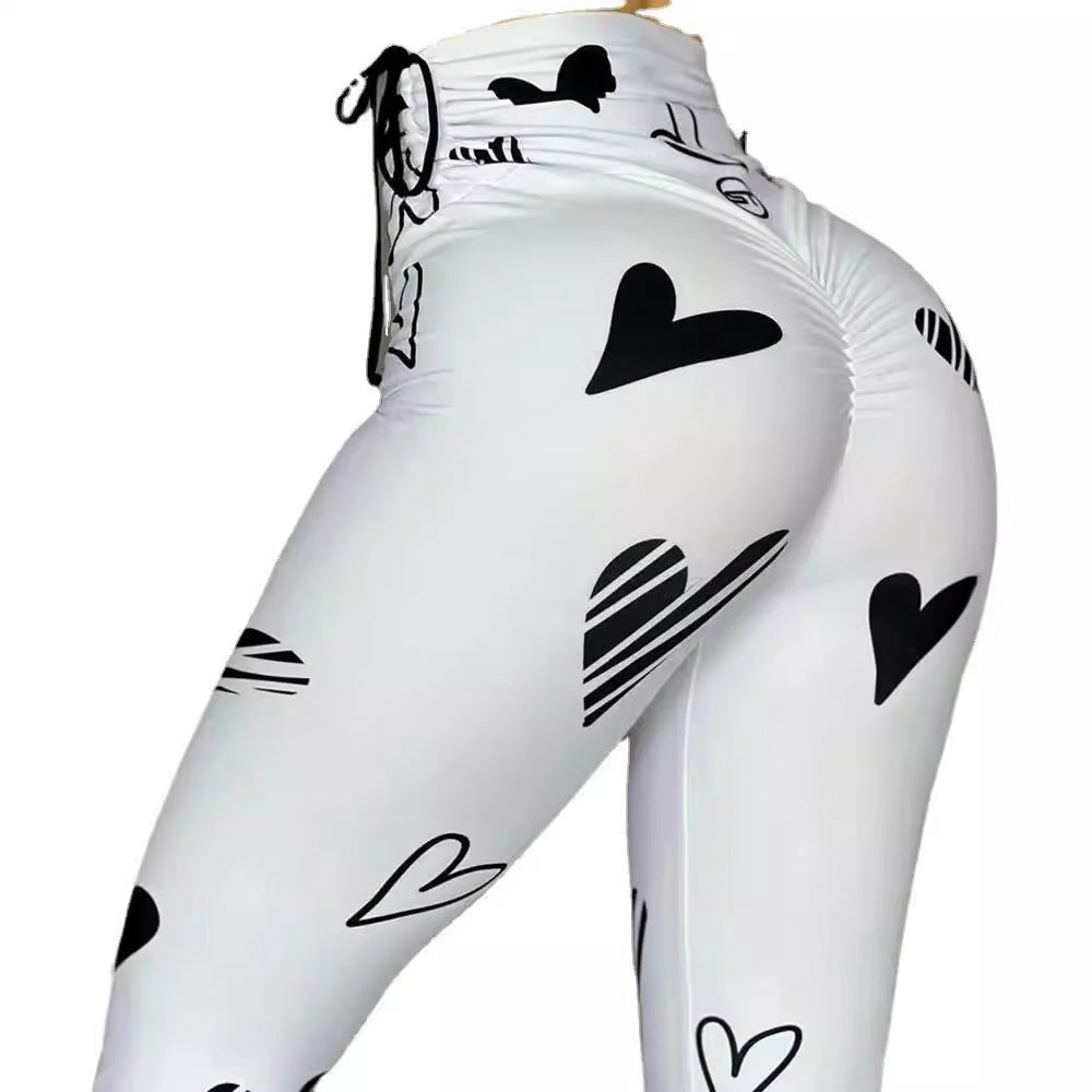 NEW Heart Print Yoga Sports Leggings
