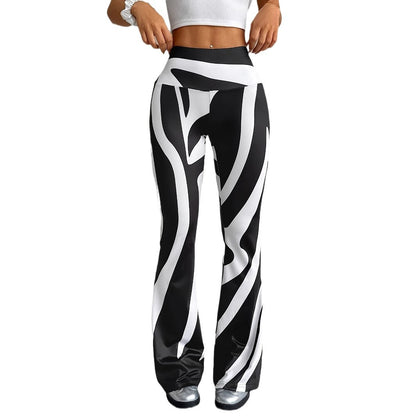 Bell-bottom  Fashion Printed Casual leggings