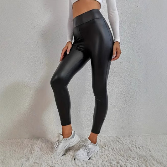 Leather Thin Velvet Outdoor Casual Leggings