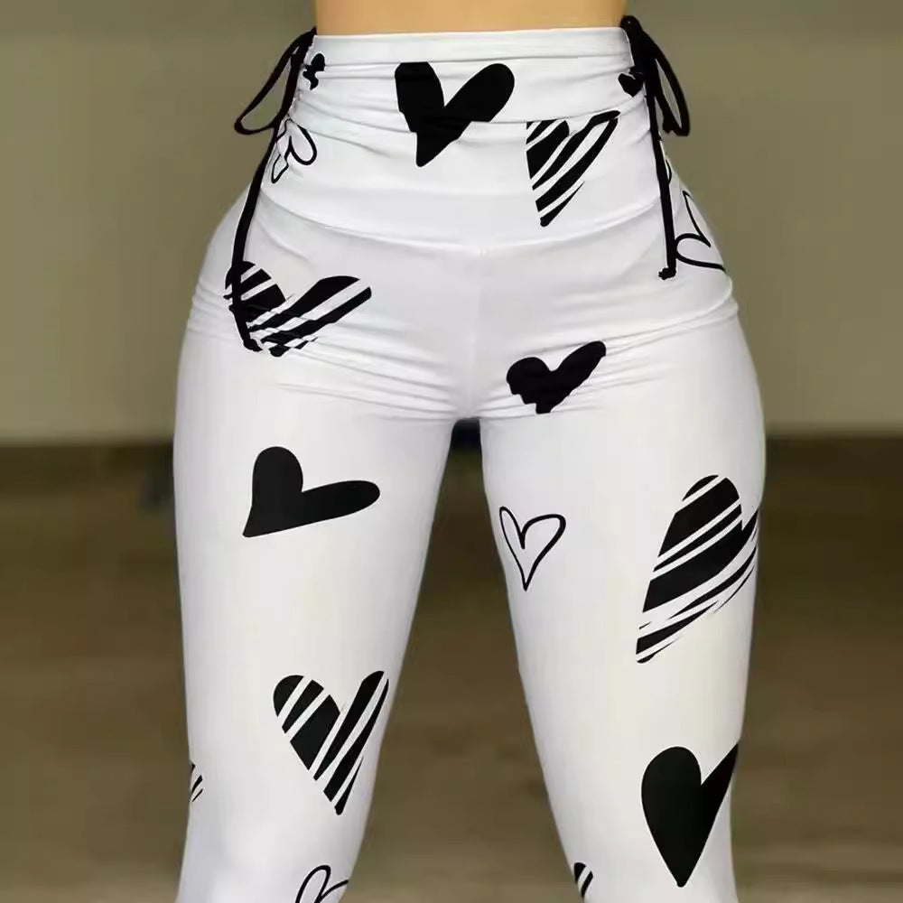 NEW Heart Print Yoga Sports Leggings