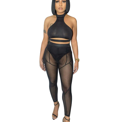 Color Matching Mesh Leggings